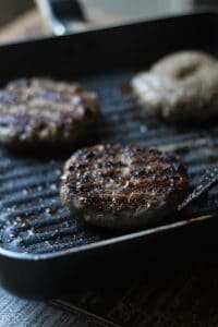 Turkey burgers post sear in grill pan