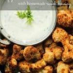 crispy cauliflower bites pinterest pin.