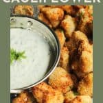 Air fryer appetizers crispy cauliflower bites pinterest pin.