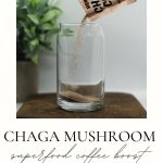 4 ingredient chaga mushroom iced coffee with espresso recipe pinterest pin.