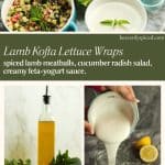Lamb Kofta Wraps with Cucumber Radish Salad Pinterest Pin.