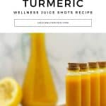 Lemon ginger turmeric wellness juice shot recipe pinterest pin.