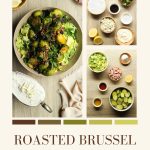 Roasted brussel sprout salad with bacon and blue cheese recipe pin heavenlyspiced.com.