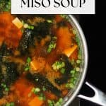 Healthy roasted garlic miso soup recipe pinterest pin.