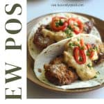 Fried chicken tacos with andouille sausage gravy pinterest pin.