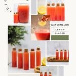 Watermelon Lemon Ginger Juice Wellness Shots Recipe - How to Juice without a Juicer.