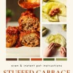 Stuffed cabbage rolls recipe oven and instant pot instructions - heavenlyspiced.com Pinterest Pin.