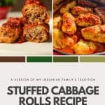 Stuffed cabbage rolls recipe oven and instant pot instructions - heavenlyspiced.com Pinterest Pin.